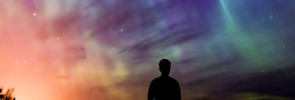 Man and Northern Lights