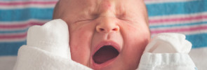 Baby yawning