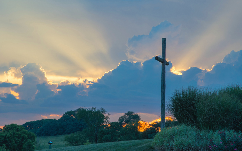 Cross and sunset