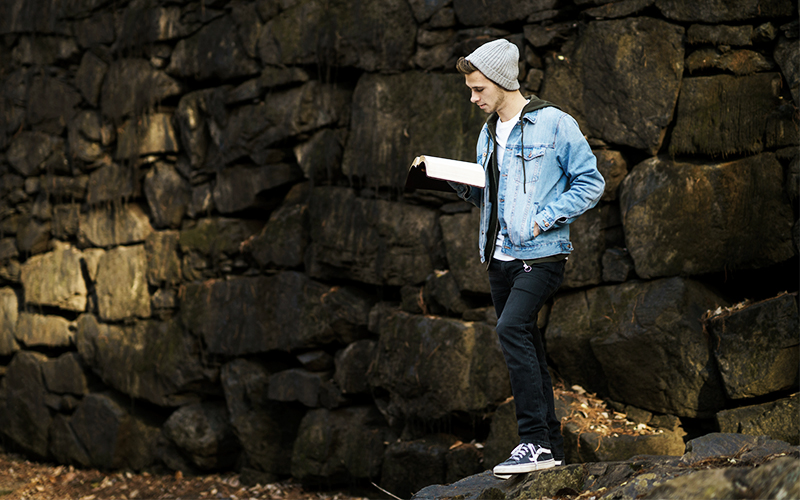 Young Man Reading Bible